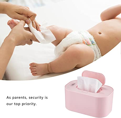 Baby Wipe Heater, Wet Warmer Dispenser Box, Portable Infant with Display, Health Care Supplies,  7.87x4.72x5.91in, Pink
