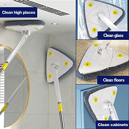 360° Rotatable Adjustable Cleaning Mop,Reusable Spin Mop, Stainless Steel Handle,Multifunctional
