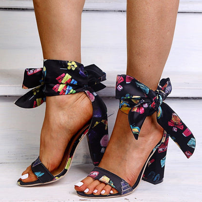 Fashion Open Toe Block Heel Sandals Women's Summer Strap 