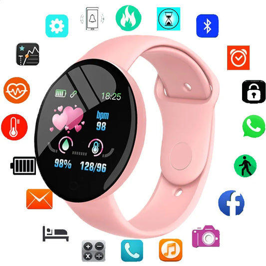 Smart Watch Heart Rate Monitor Men's Women's Smartwatch Round D18