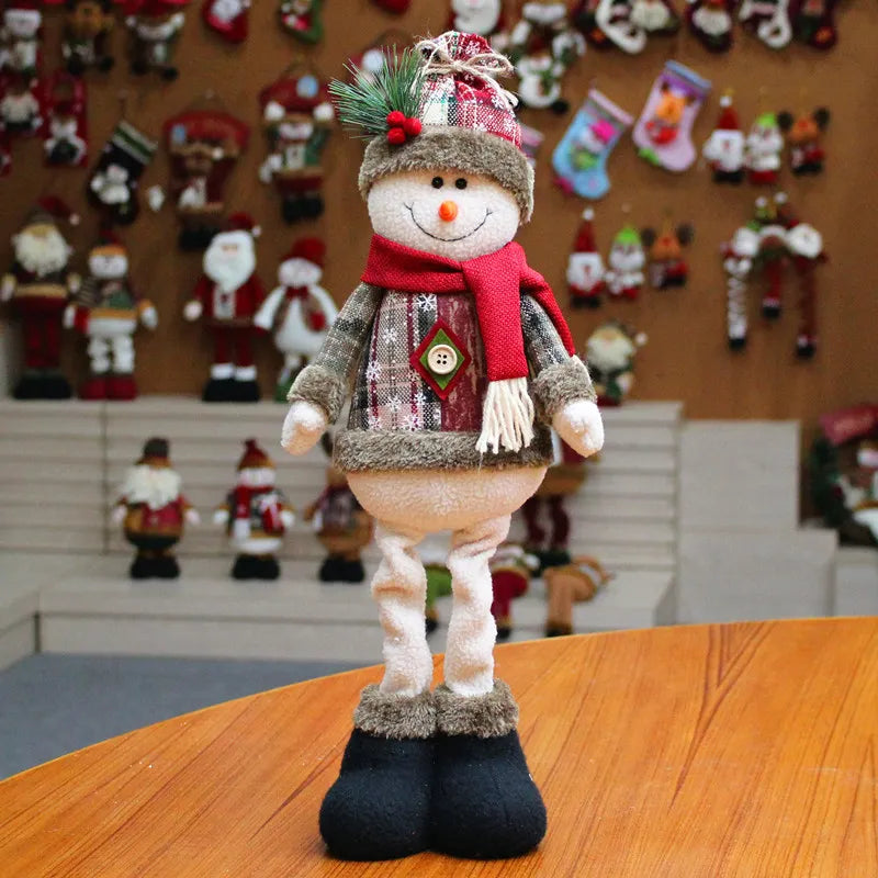 Christmas Dolls Tree Decor New Year Ornament Reindeer Snowman Santa Claus Standing Doll  Navidad Decoration Merry Christmas 2023