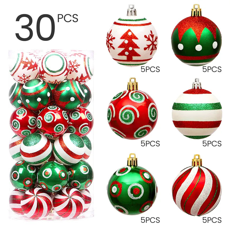 30Pcs Christmas Ball Christmas Tree Decoration Ornaments for Home Decor Xmas Hanging Tree Pendants New Year Ball Accessories