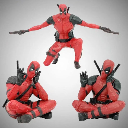 2 Signs Car Home Office Desk Decoration Deadpool Marvel 6cm X-MAN Funny Cute Figure Model Toys