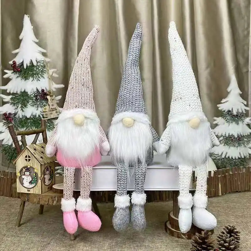 Christmas Dolls Tree Decor New Year Ornament Reindeer Snowman Santa Claus Standing Doll  Navidad Decoration Merry Christmas 2023