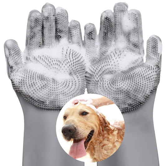 1pair Pet Bath Glove Dog Hair Grooming Cleaning Brush Dog Shower Brush Bathing Massage Glove for Dogs Tools Mascotas Products