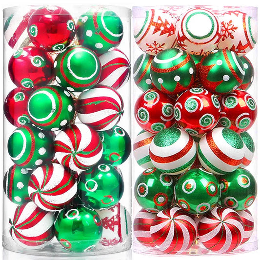 6Pcs/box Christmas Balls Ornaments Xmas Tree Hanging Pendants Home Christmas Party Decoration 2024 Navidad Natal New Year Gifts