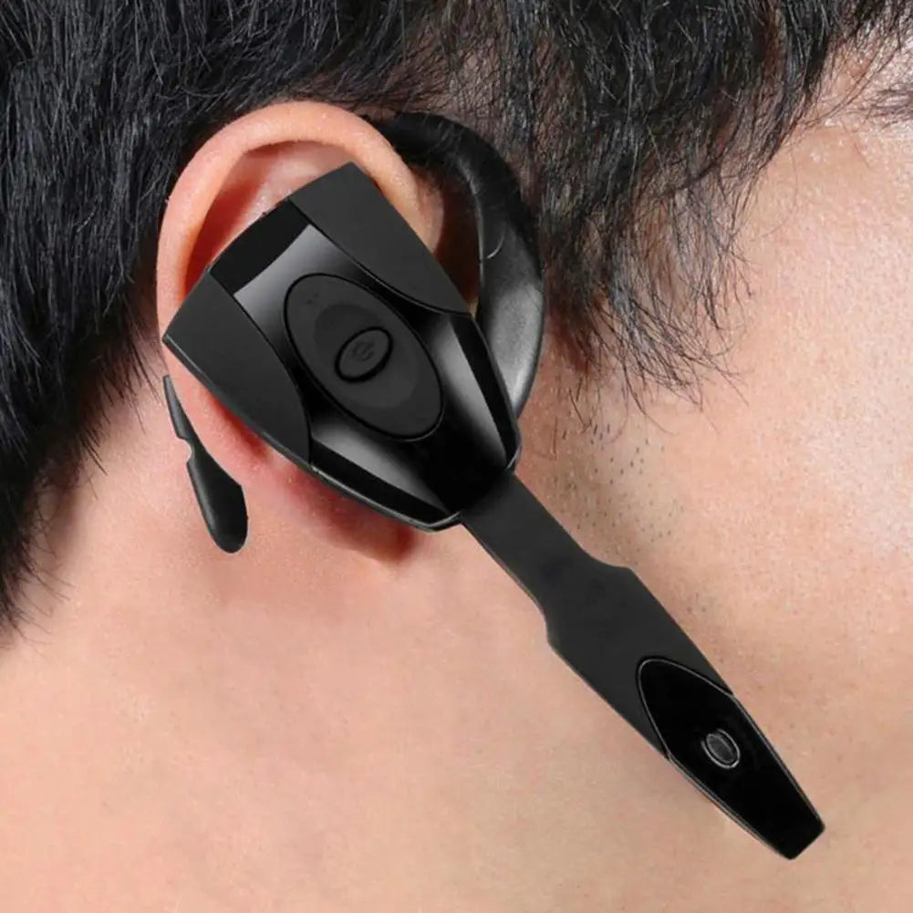 Bluetooth 5.0 Ear for PS3 Bluetooth Headset Wireless Handsfree Single Ear-hook Earphone Button Silica Gel Headphone with Mic TMSmartHub2021