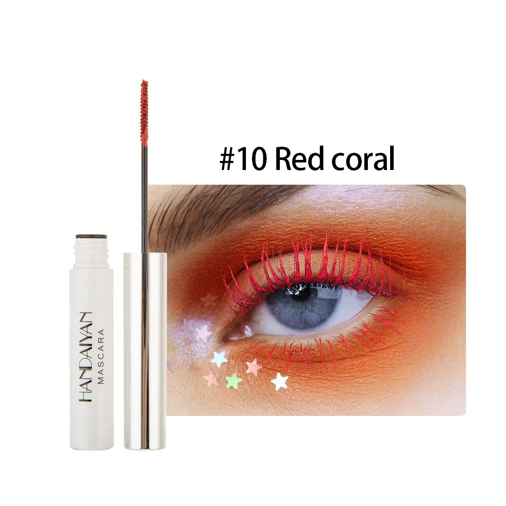 Colorful Mascara 4D Silk Waterproof Fast Dry Eyelash Extension Curl Makeup Lashes Blue Green Red Purple Black Cosplay Cosmetics TMSmartHub2021