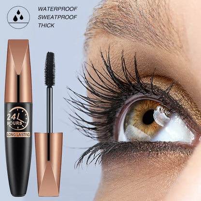 5D Waterproof Mascara Lengthens Eyelashes Extension Black Silk Fiber Mascara Female Makeup Cosmetic Waterproof Mascara TMSmartHub2021