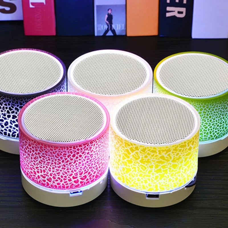 bluetooth mini speaker wireless speaker colorful led tf card usb subwo