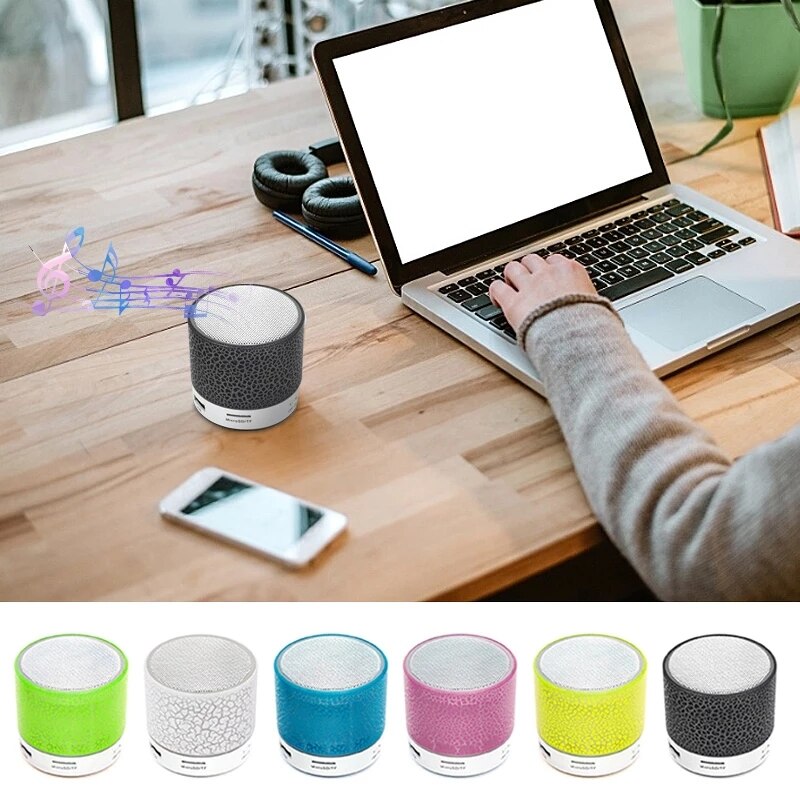 bluetooth mini speaker wireless speaker colorful led tf card usb subwo