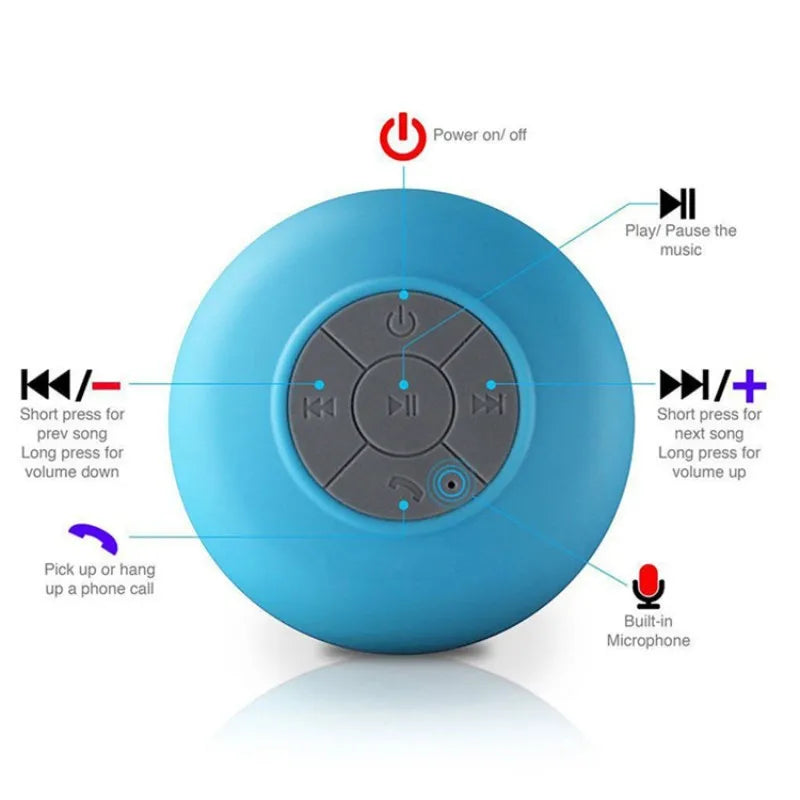 Mini Wireless Portable Stereo Bathroom Waterproof Drop Bluetooth Speaker Kitchen With Large Suction Cup TMSmartHub2021