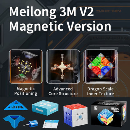 MOYU Meilong 3M V2 Magnetic Magic Cube 3X3 Professional 3x3x3 3×3 Speed Puzzle Children Toys Gift Speedcube Original Cubo Magico TMSmartHub2021