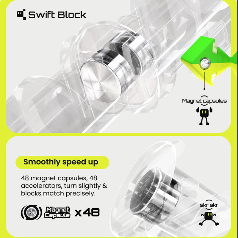 Swift Block 355S Cube GAN Stickerless 3x3x3 Speed Cube Magnetic Profession cubo GAN 355S 3x3 Educational Toy TMSmartHub2021