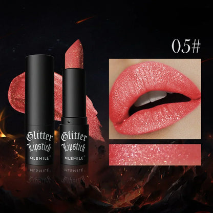 Diamond Pearlescent Lipstick Waterproof Long Lasting Non-stick Cup Matte Velvet Shiny Lipsticks Red Sexy Lips Makeup Cosmetics TMSmartHub2021