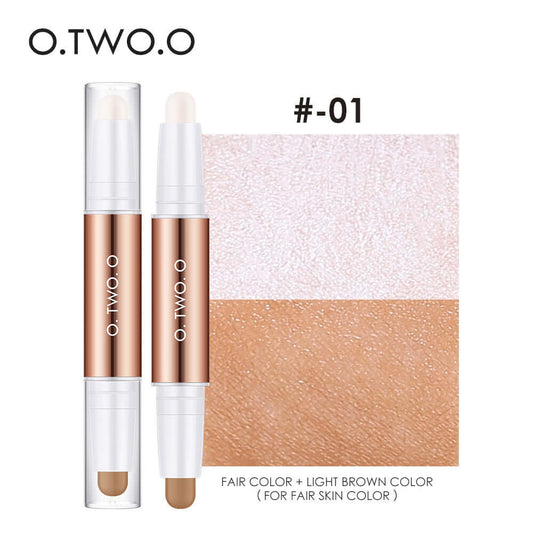 O.TWO.O Contour Stick Double Head Contour Pen Waterproof Matte Finish Highlighters Shadow Contouring Pencil Cosmetics For Face TMSmartHub2021 2.99