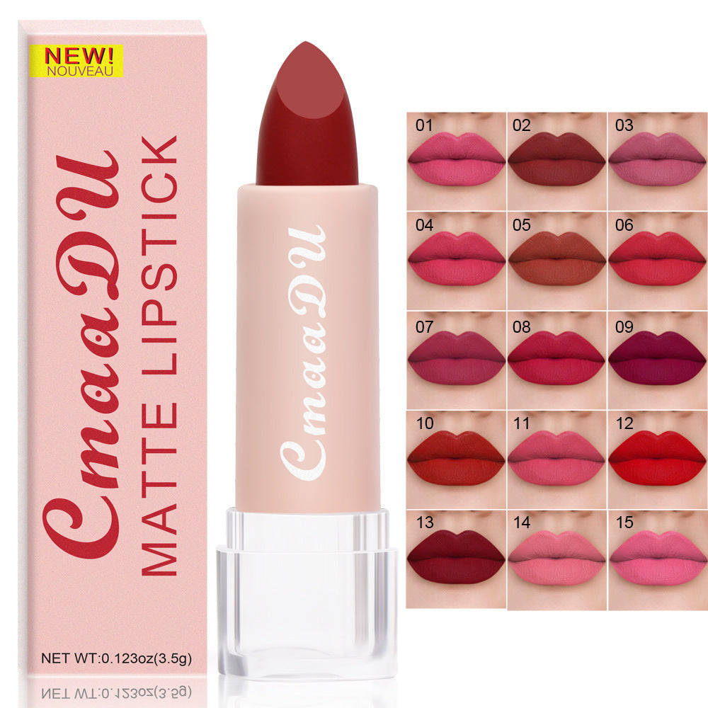 CmaaDu 15 Colour Matte Velvet Lipstick Waterproof Long Lasting Nude Lipstick brightly coloured TMSmartHub2021