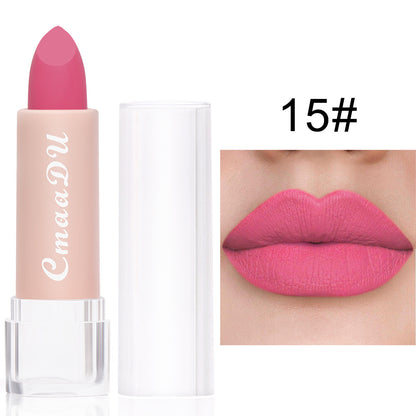 CmaaDu 15 Colour Matte Velvet Lipstick Waterproof Long Lasting Nude Lipstick brightly coloured TMSmartHub2021 1.99