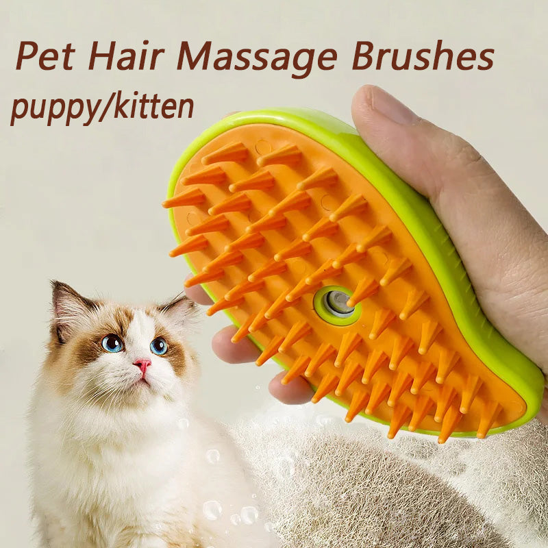 Steam Brush Steamy Dog Brush 3 in 1 Electric Spray Cat Hair Brushes