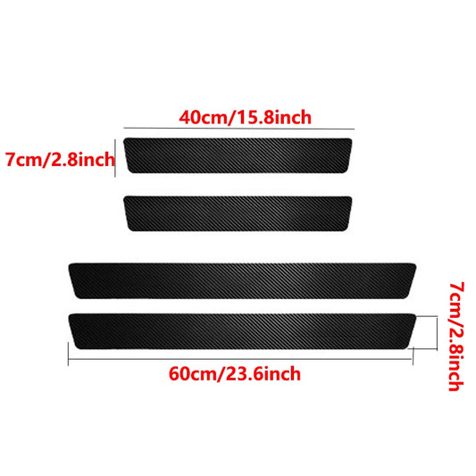 4pcs/5pcs set carbon fibre threshold protection strip, anti-scratch and anti-collision door decorative strip in various sizes.