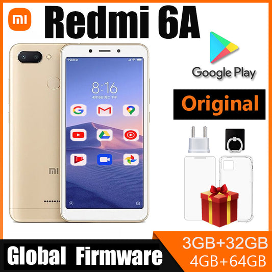 Glaobal ROM Xiaomi Redmi 6A Smartphone 5.45'' Full Screen AI Face Helio A22 Processor google play