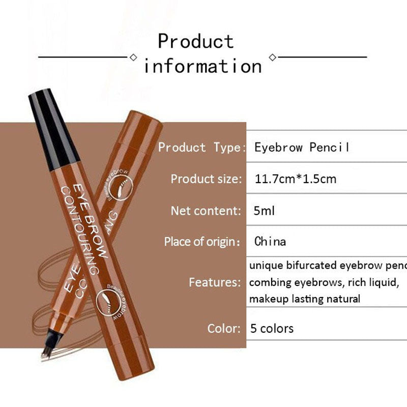 5 Colors Microblading Eyebrow Pen Waterproof Liquid Eyebrow Pencil Long Lasting Eyebrow Pen 4 oints eyebrow pen Cosmetics TMSmartHub2021