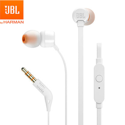 JBL T110 3.5mm Wired Earphones TUNE 110 Stereo Earbuds Pure Bass Earphones Sports Headset In-line Control Handsfree with Mic