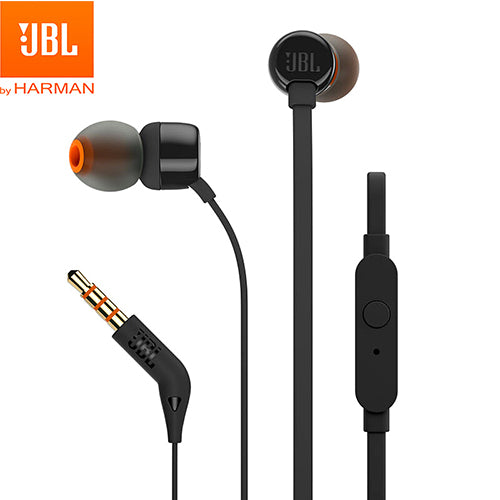 JBL T110 3.5mm Wired Earphones TUNE 110 Stereo Earbuds Pure Bass Earphones Sports Headset In-line Control Handsfree with Mic