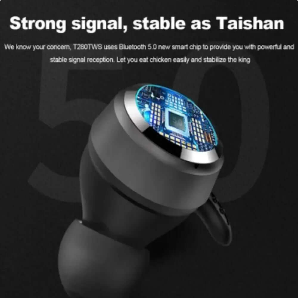 Wireless Bluetooth Earphone T280 TWS Sports Earbuds Deep Bass Headphones Waterproof Headset with Charging Case TMSmartHub2021