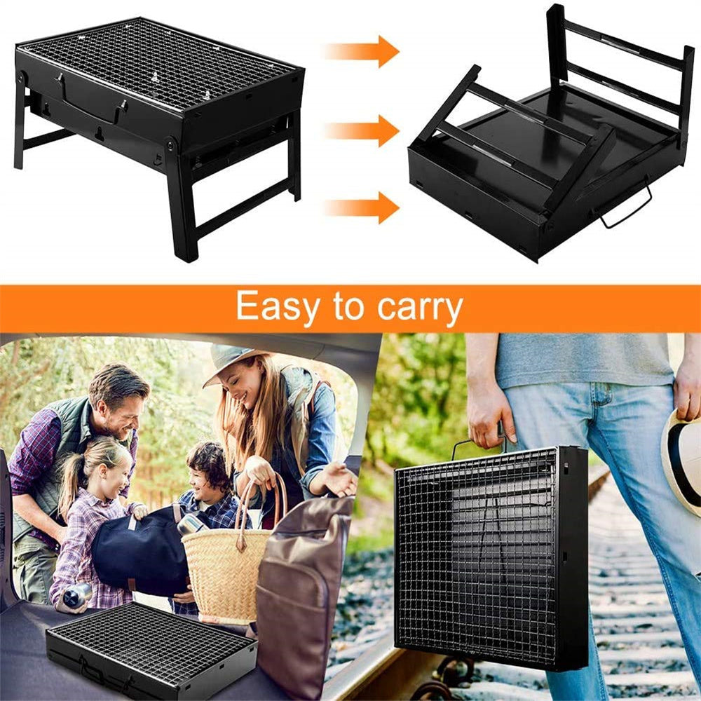 Portable Grill BBQ Charcoal Grill Super Mini Grill Stainless Steel Tool Kit Outdoor Cooking Camping Picnic Beach Camping Grill