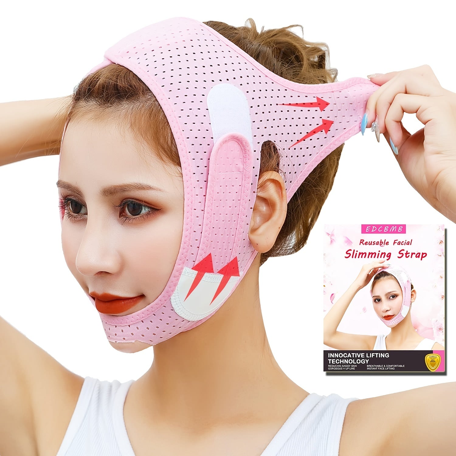 Double Chin Reducer, Face Slimming Strap, V Shaped Mask Eliminator, Remover,Tape,Belt for women, Anti- Wrinkle Face Mask, Liftin TMSmartHub2021