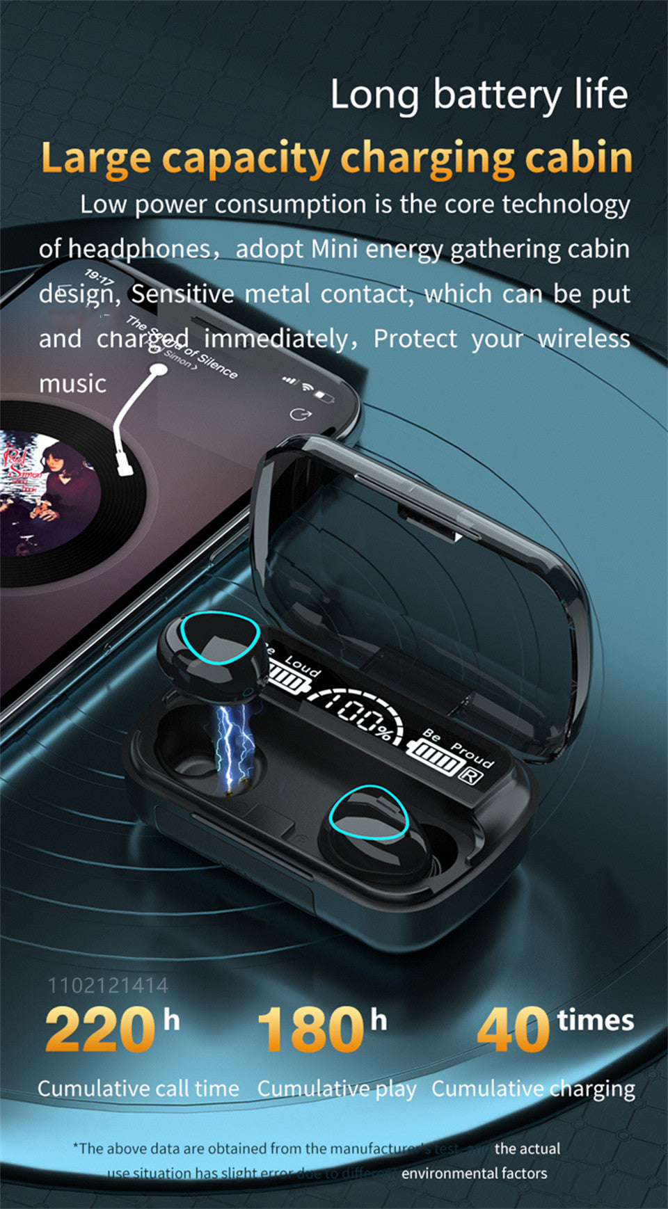 TWS Wireless Bluetooth Earphones 9D HIFI Stereo Noise Reduction Headphones Waterproof Music Headset for IOS Android