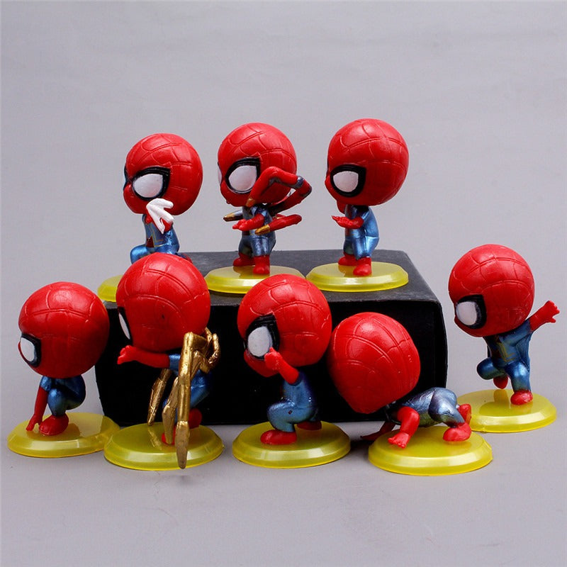 8Pcs Posture Anime Decoration Collection Figurine Toy model children Disney Marvel Avengers Spider Man 8pcs/set 5cm Action Figure - TMSmartHub2021