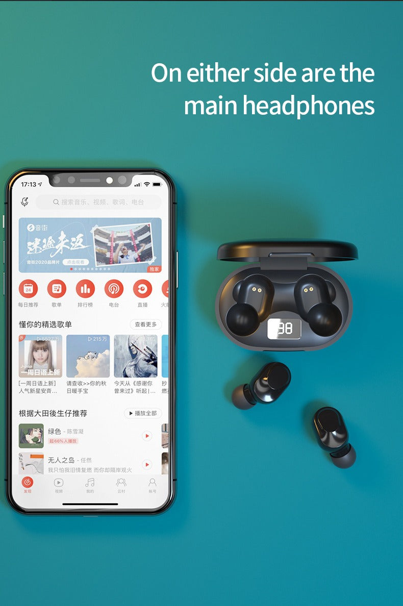 Headphones Power Display With Mic Lenovo XT91 TWS Wireless Bluetooth Earphones Noise Reduction Touch Control Music
