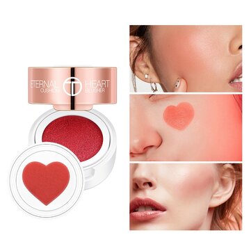 O.TWO.O Air Cushion Blusher Folding Heart Shape Shimmer Blush Rouge 4 Colors Easy To Wear Natural Face Contour Make Up