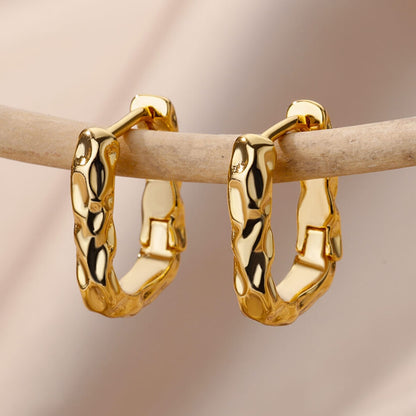U-Shaped Square Hoop Earrings for Women Luxury Stainless Steel Circle Earring 2023 Trending Wedding Aesthetic Jewelry aretes