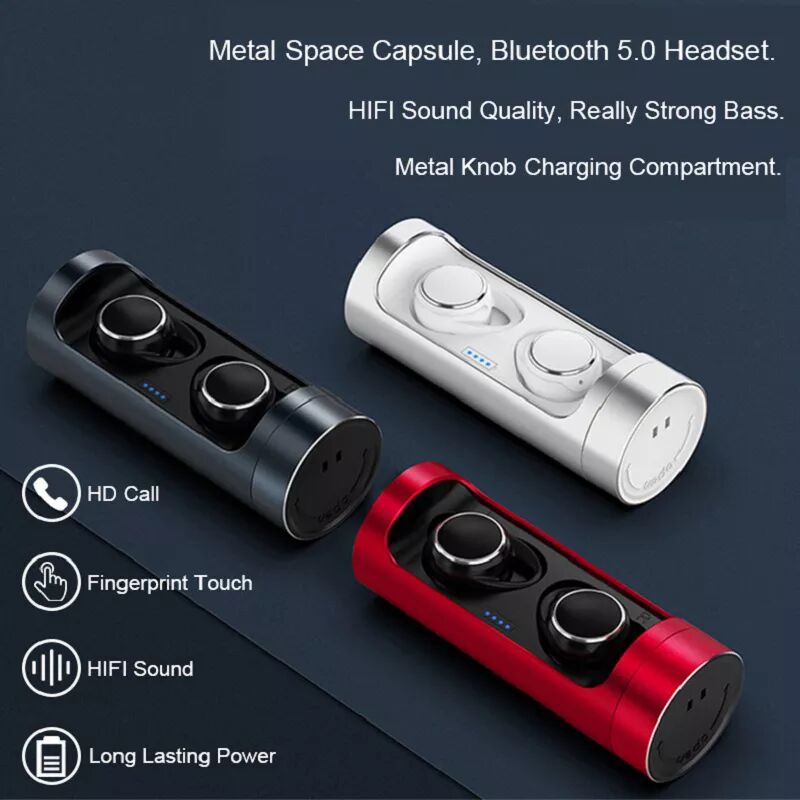 Sports Waterproof Earbuds Headsets With Microphone TWS Bluetooth 5.0 Earphones 400mAh Charging Box Wireless Headphone HIFI Sound