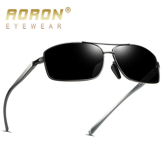 AORON Classic Retro Mens Polarized Sunglasses Men Rectangle Sun Glasses Aluminum Frame Sunglasses Men UV400
