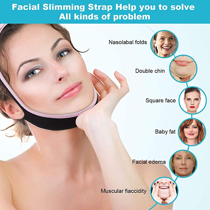 Anti Wrinkle Face Mask V Line Lifting Chin Strap Face Lifting Belt Bandage Facial Slim Strap Chin Up Patch Double Chin Reducer - TMSmartHub2021
