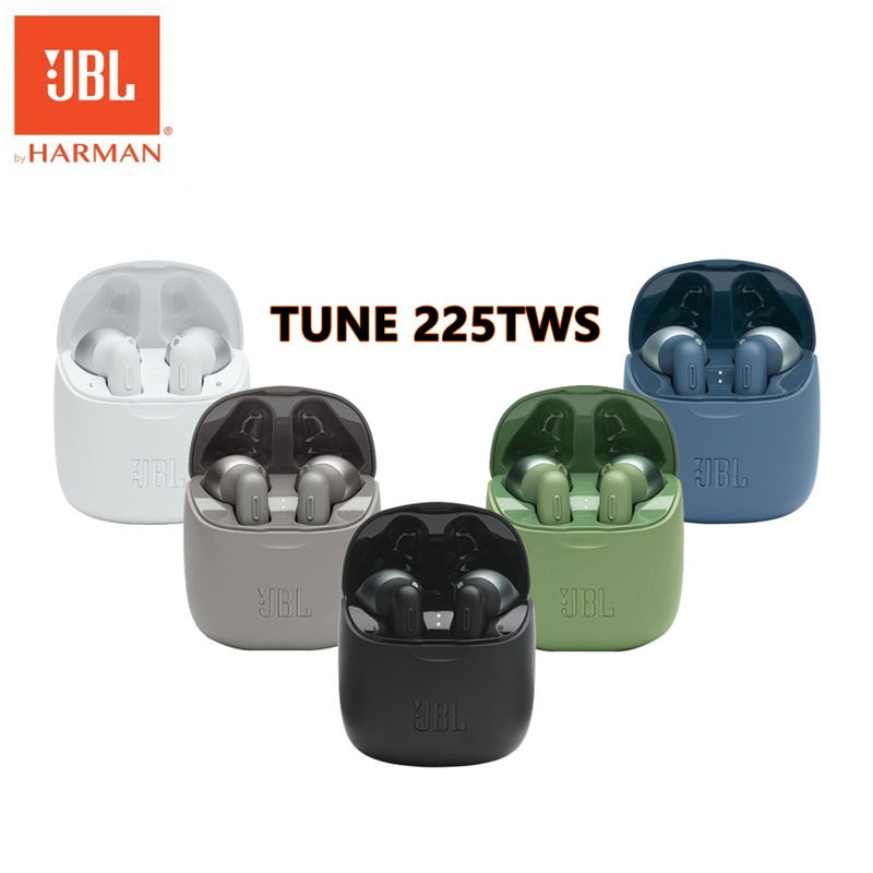JBL T225TWS True Wireless Bluetooth Earphones JBL TUNE 225TWS Stereo Earbuds Bass Sound Headphones Headset with Mic - TMSmartHub2021